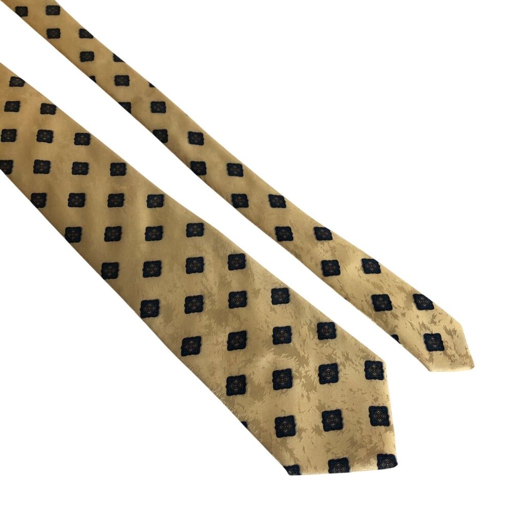 Ron Chereskin Silk Tie Yellow Blue Geometric Mens Necktie Office Formal Gift